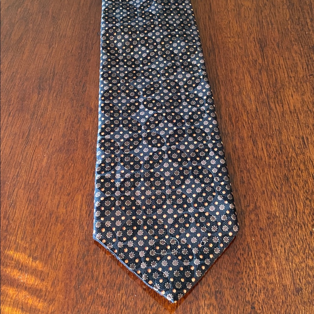 Ermenegildo Zegna black , Brown and arrays of Taupe Floral Tie